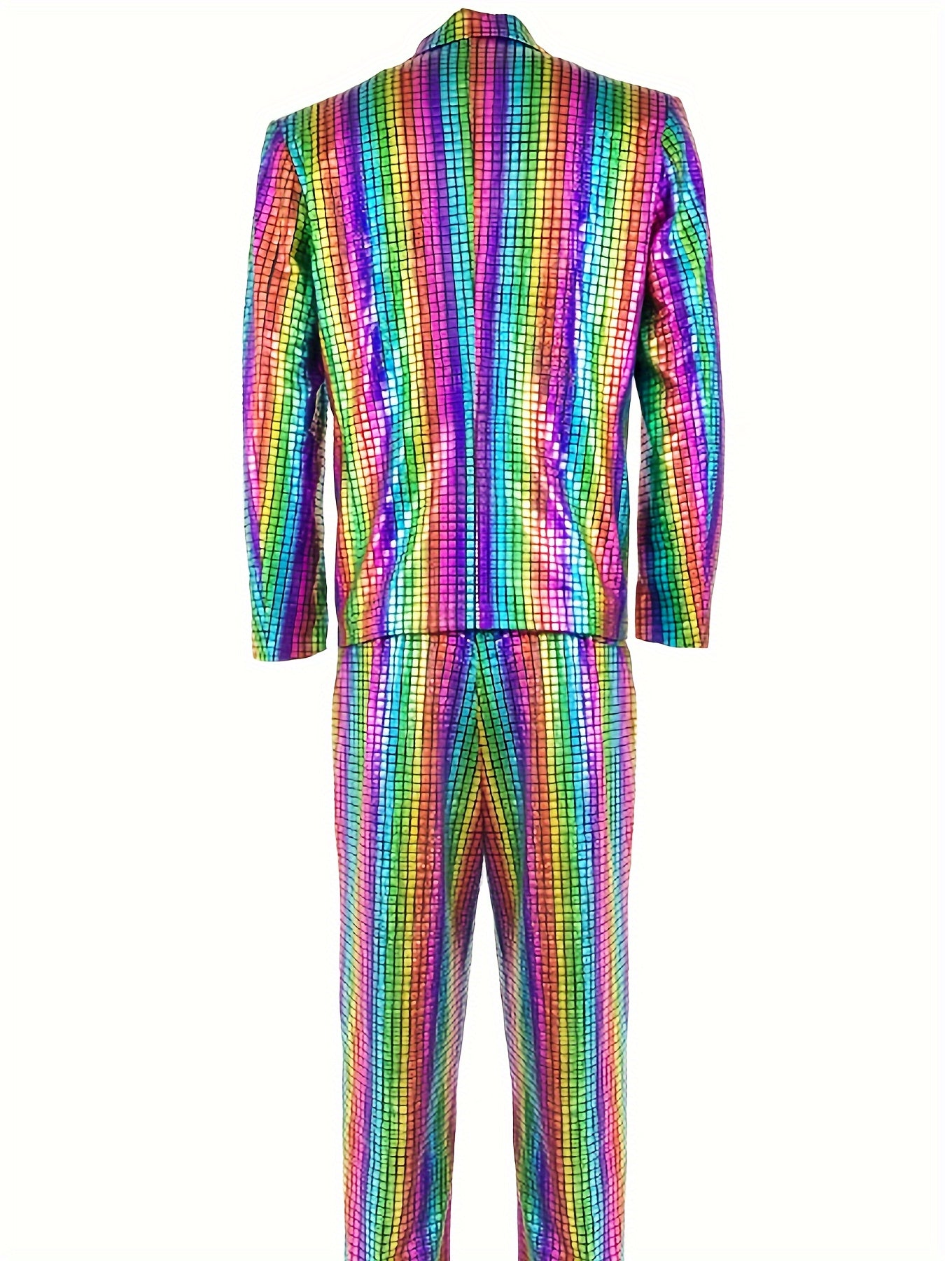 Chic Plaid Pattern Shiny Blazer, Men's Casual Two Button.