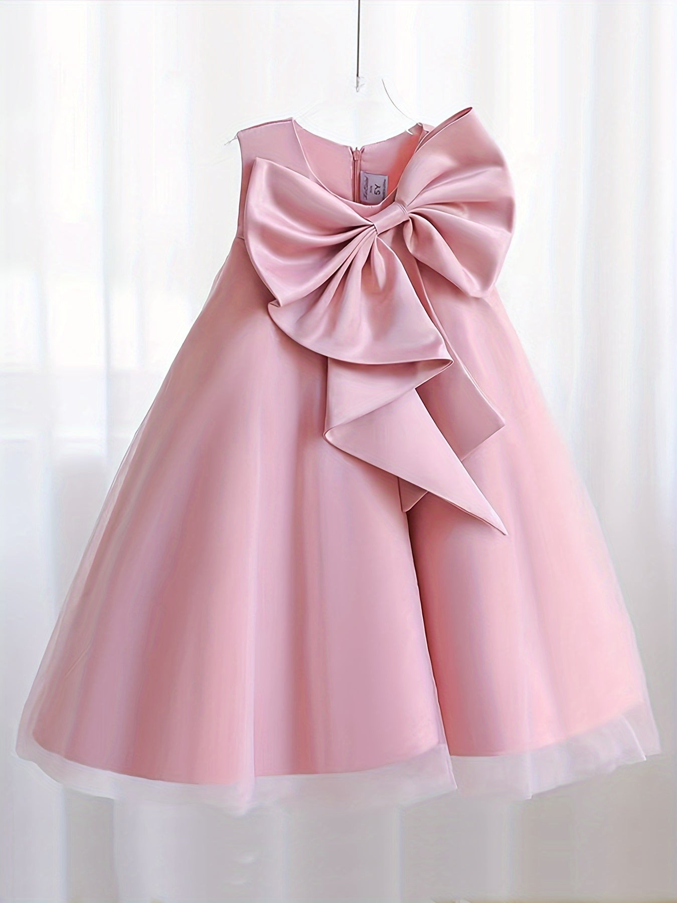 Girls Adorable Big Bow Princess Dress Birthday Party One Year Birthday Gift For Kids
