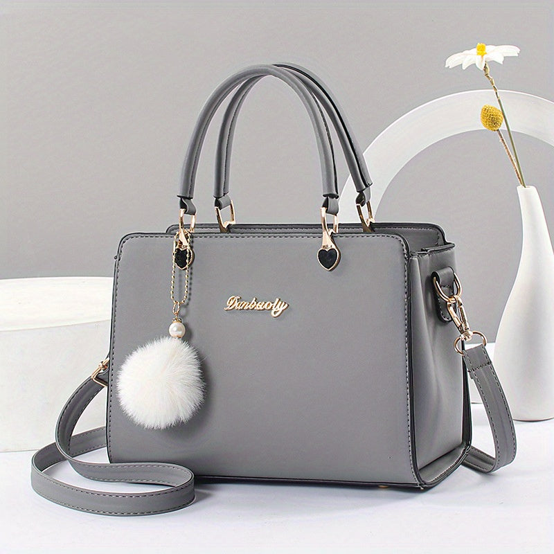 Fashion Solid Color Handbag,