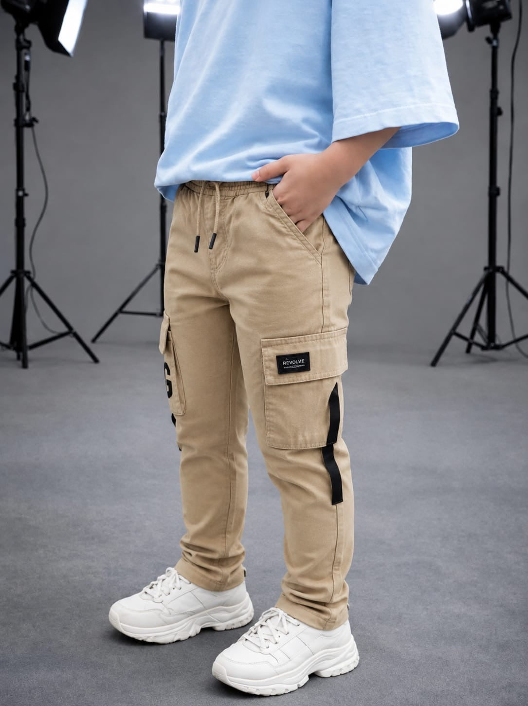 Big Boys Khaki Cargo Pants 9-16 Years - Comfortable Everyday Cargo Trousers | MH
