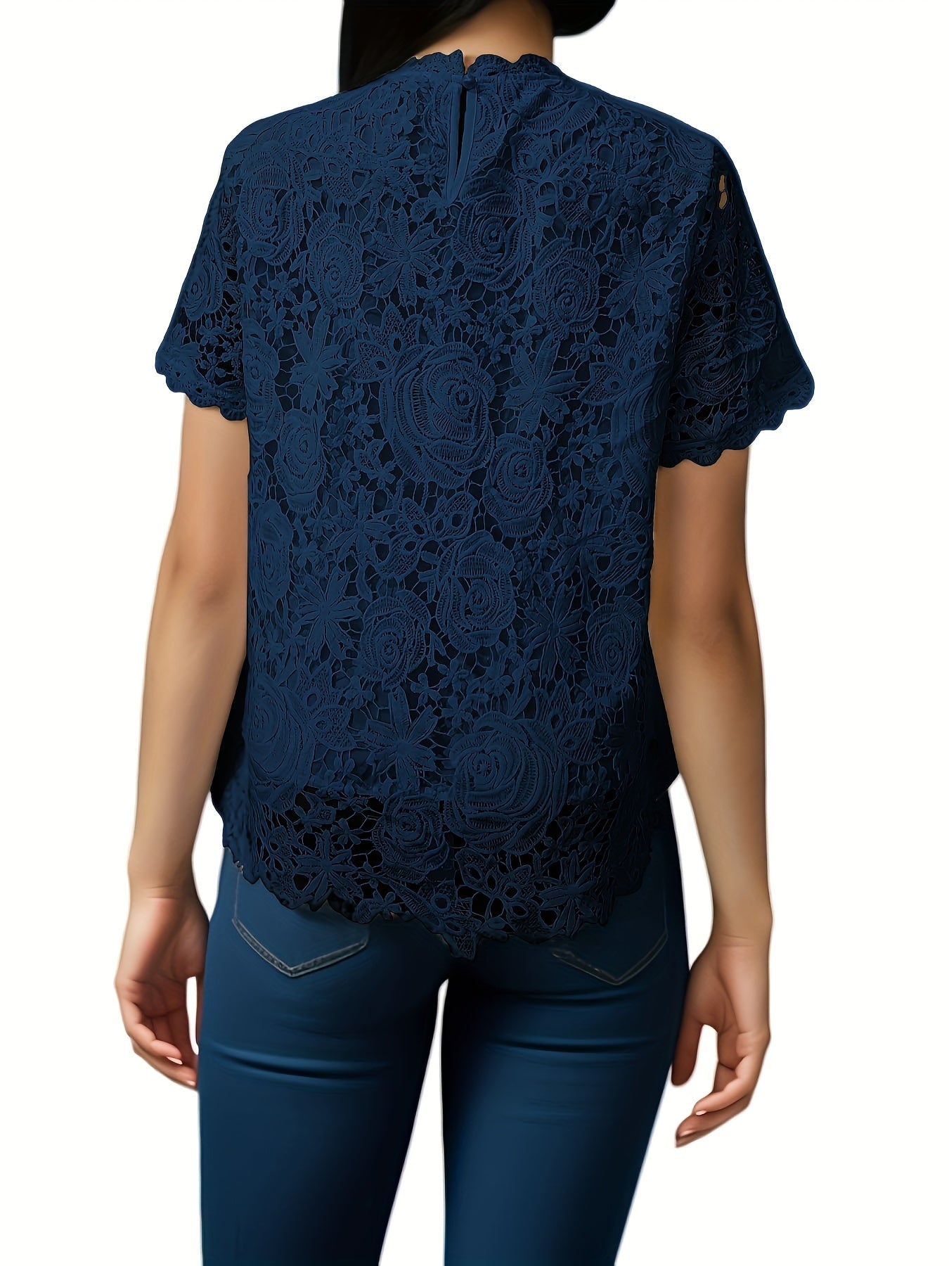 [Elegant Blouse] Elegant Green Lace Plus Size Blouse for Women |