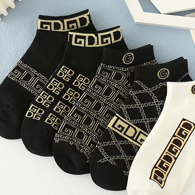 5 Pairs Unisex Letter Graphic Socks, Women's. /MH