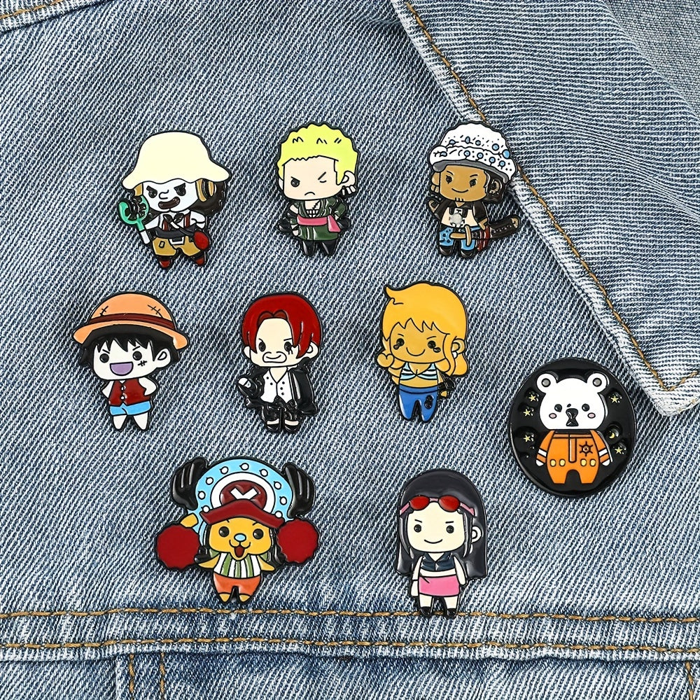 1pc Creative Cartoon Figure DIY Metal Pin Badge for Clothes, Backpack, Hat - Perfect Holiday Party Gift for Teens