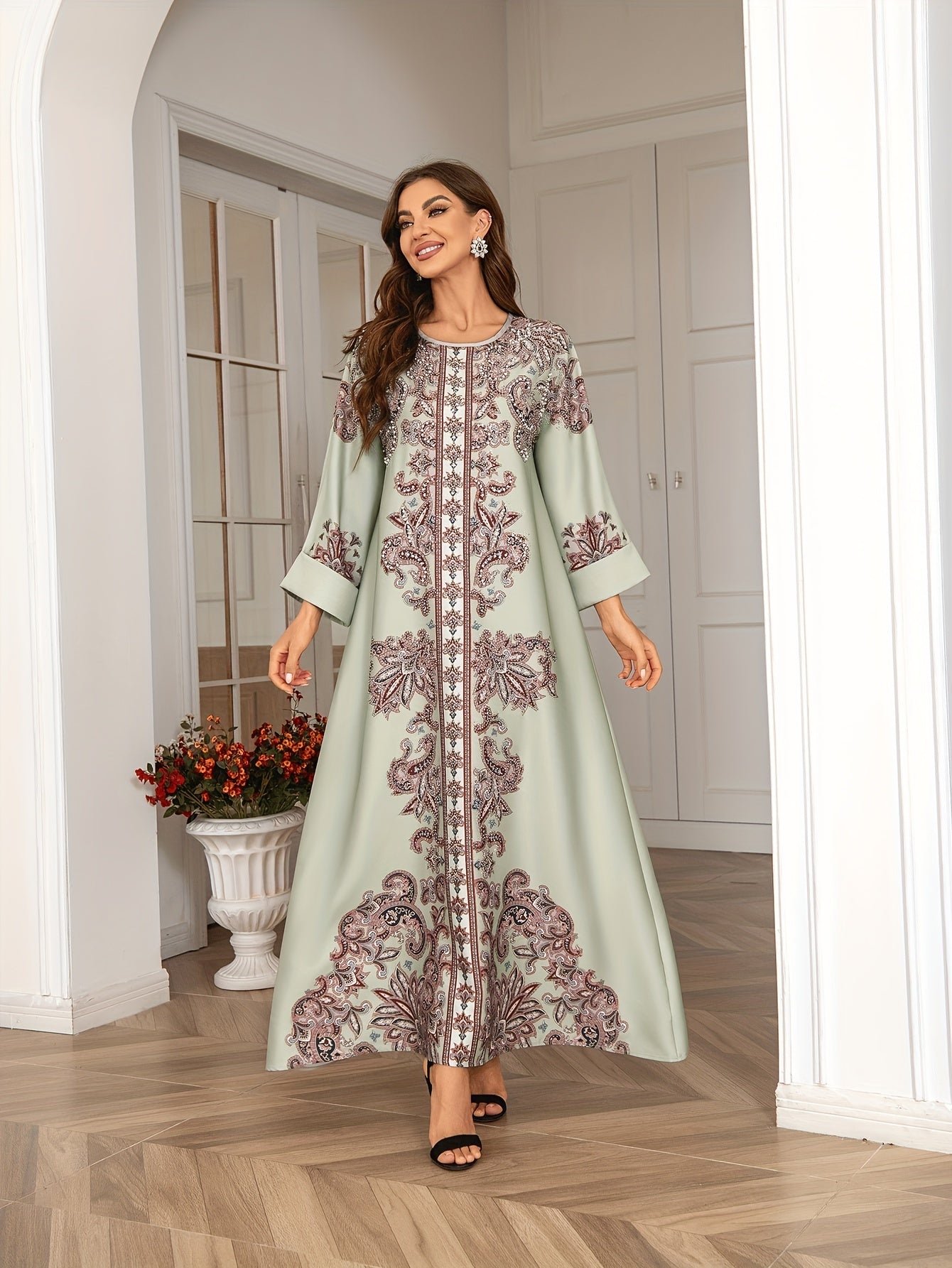 Women's Middle Eastern Abaya Jellabiya Dress ./MH