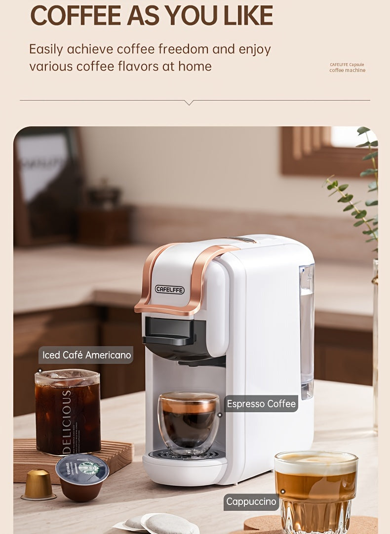 1pc Coffee Maker For Single Pods CAFELFFE 4 In 1 Coffee Machine Hot/Cold Dolce Gusto Milk Nespresso Capsule ESE Pod Ground Coffee Cafeteria 19Bar Teacher's Day Halloween Christmas Wedding Birthday Valentines Day Gift Coffee T