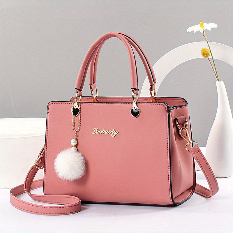 Fashion Solid Color Handbag,