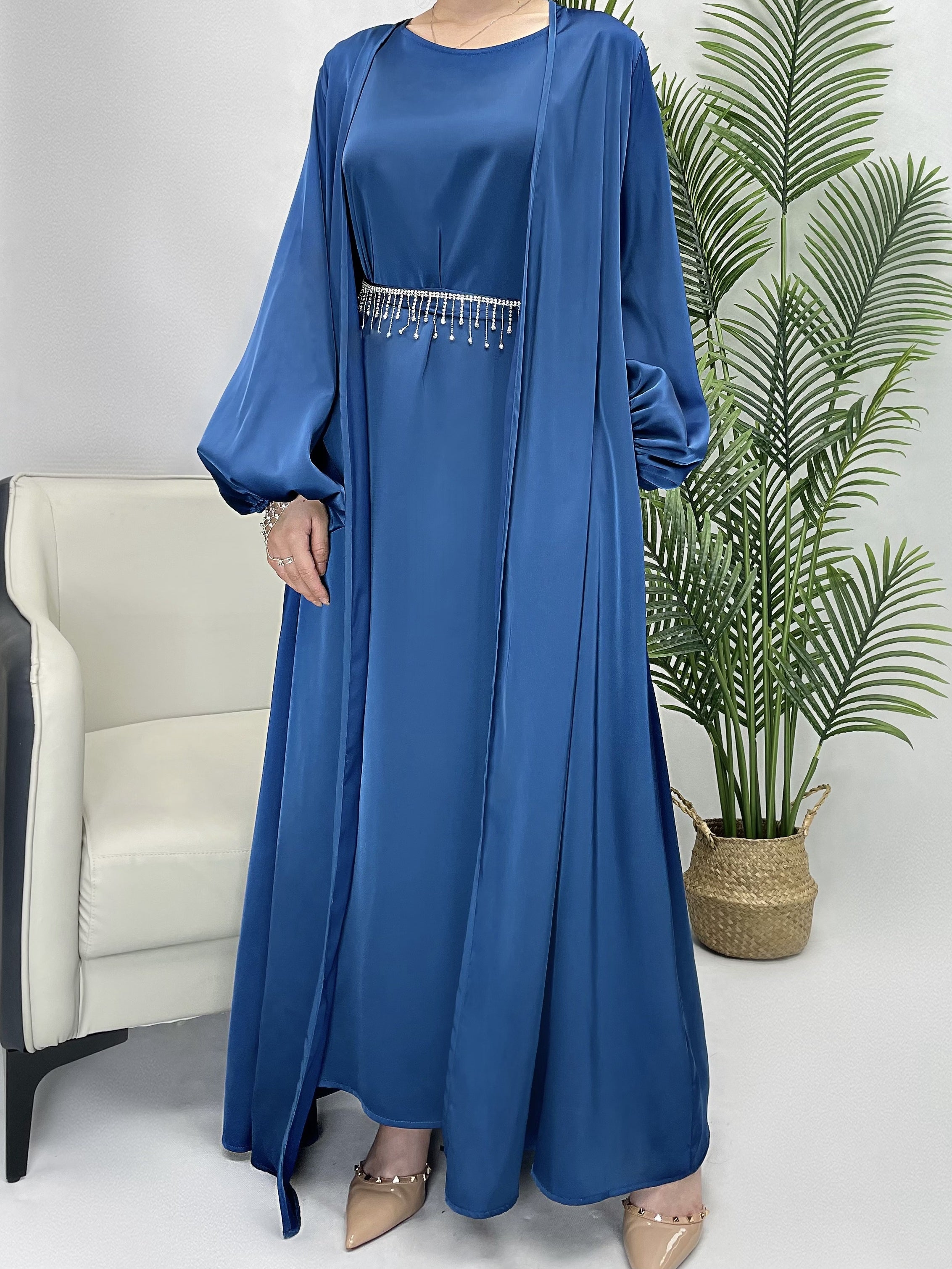 Women's Long Sleeve Solid Abaya