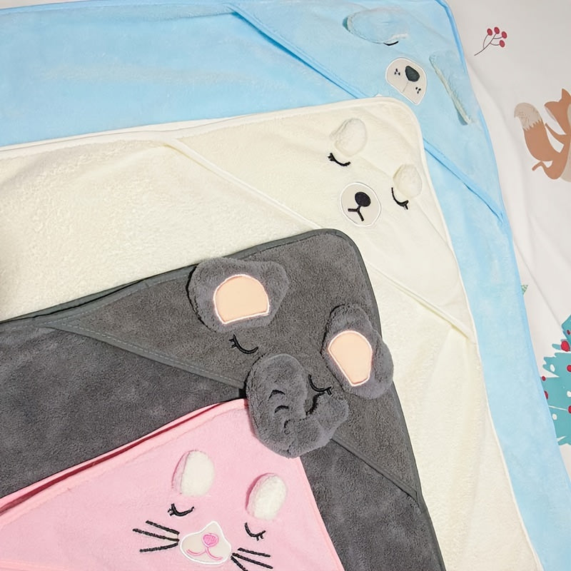 Soft & Adorable Baby Bath Towel With Hood - Perfect For Newborns, Christmas Halloween Gift