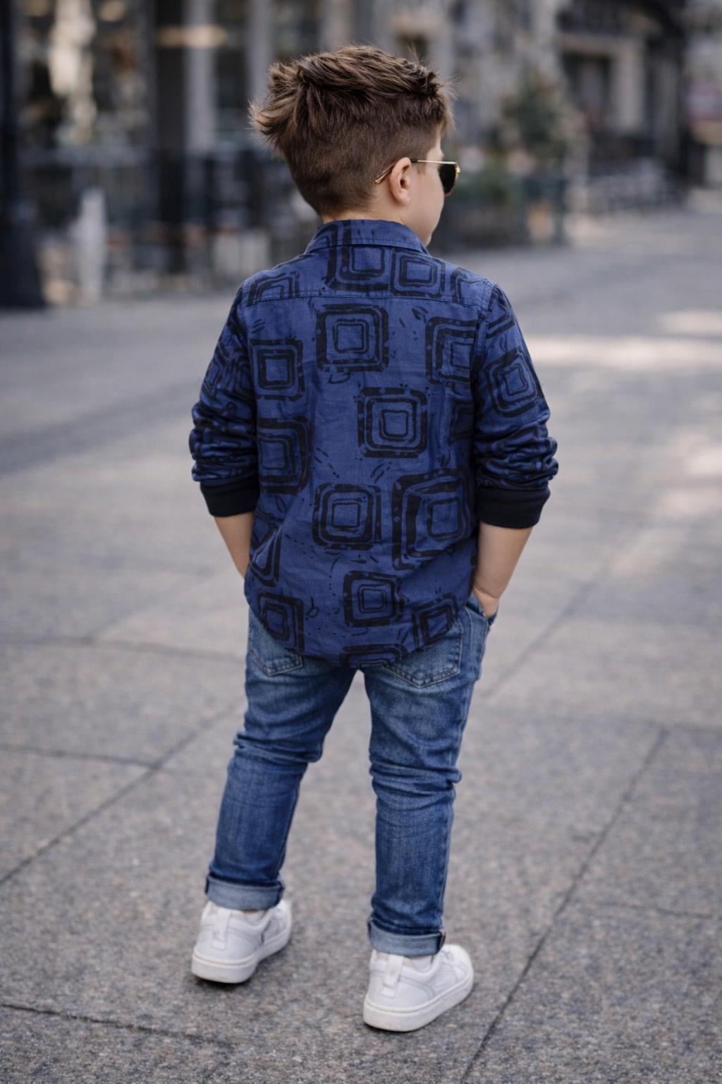 Kids Oven & Knit Contrast Long Sleeve Cotton Shirt (3-14yrs)MH