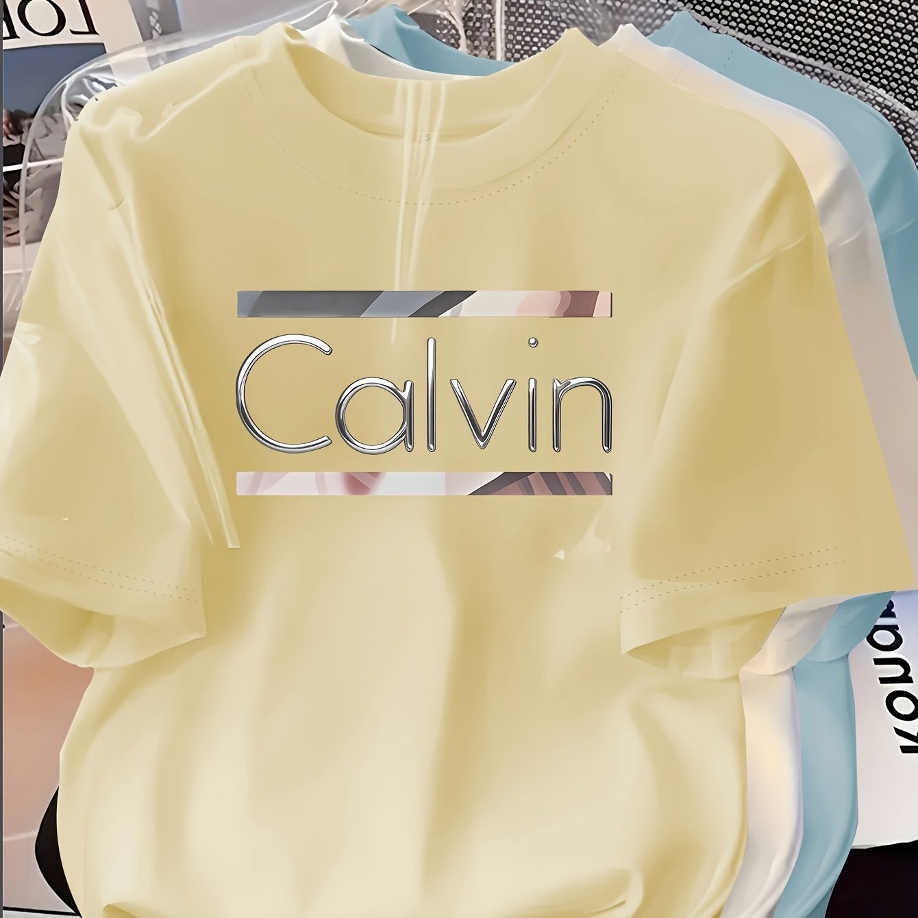 Women's Three-Piece Set Creative Letter Print Short-Sleeve T-Shirt, /MH