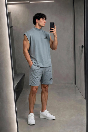 Men's Oversized Muscle Tee & Shorts Set | Breathable Gym Coord - 8 Colors | Sizes M-XXL |MH