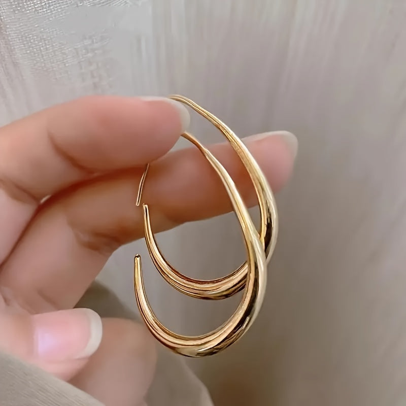 Elegant Water Drop Hoop Earrings for Women - Chic & Vintage Style, Perfect for Parties and Vacations