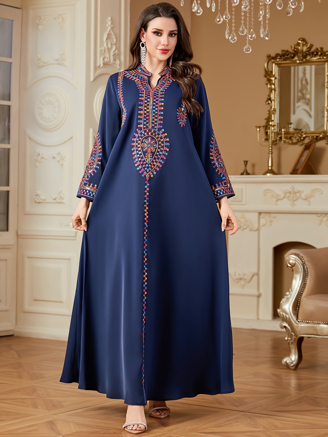 Elegant Long Sleeve Maxi Dress ./MH