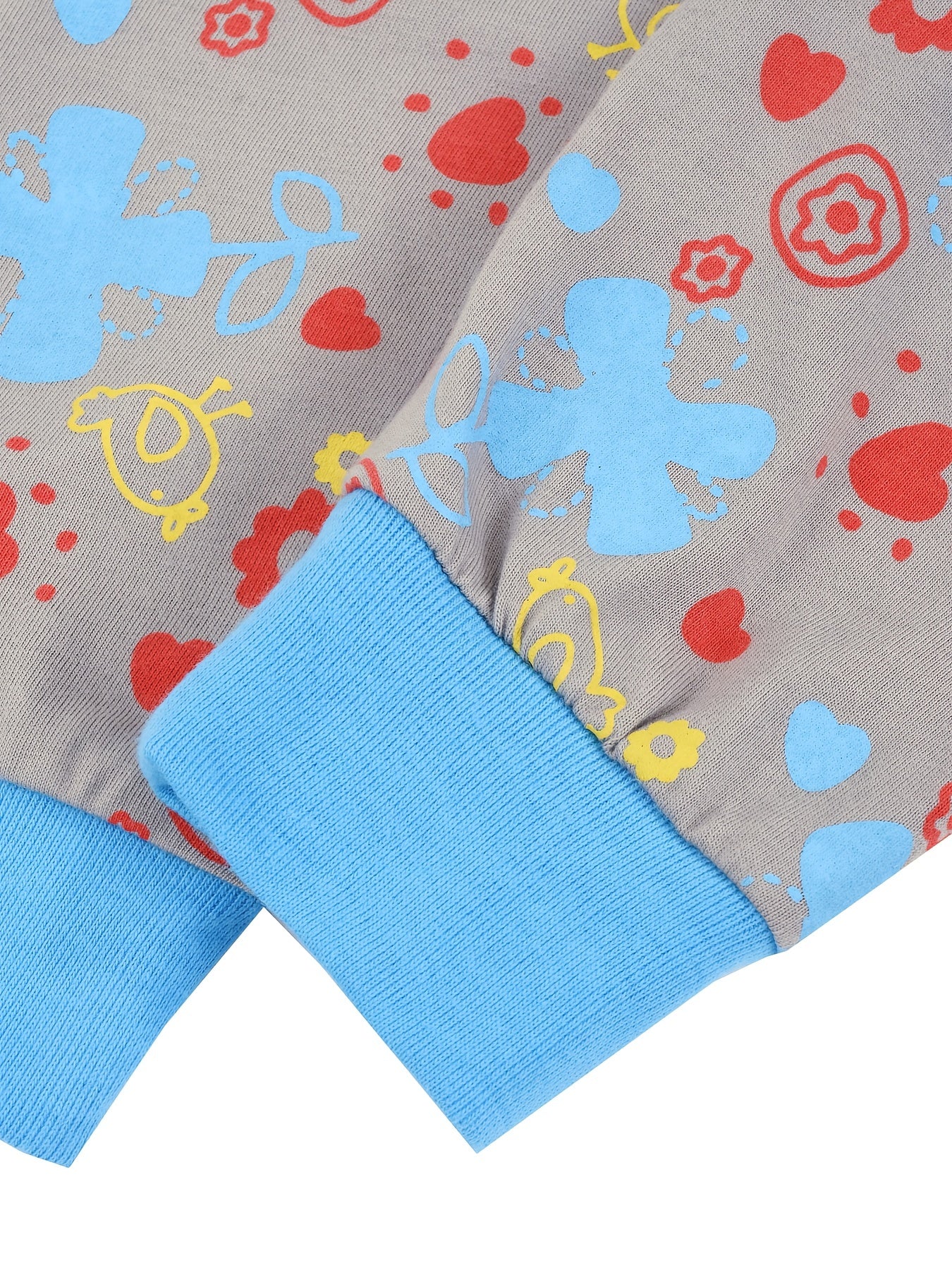 Kid's 2pcs Pajamas, Long Sleeve Top & Pants Set,