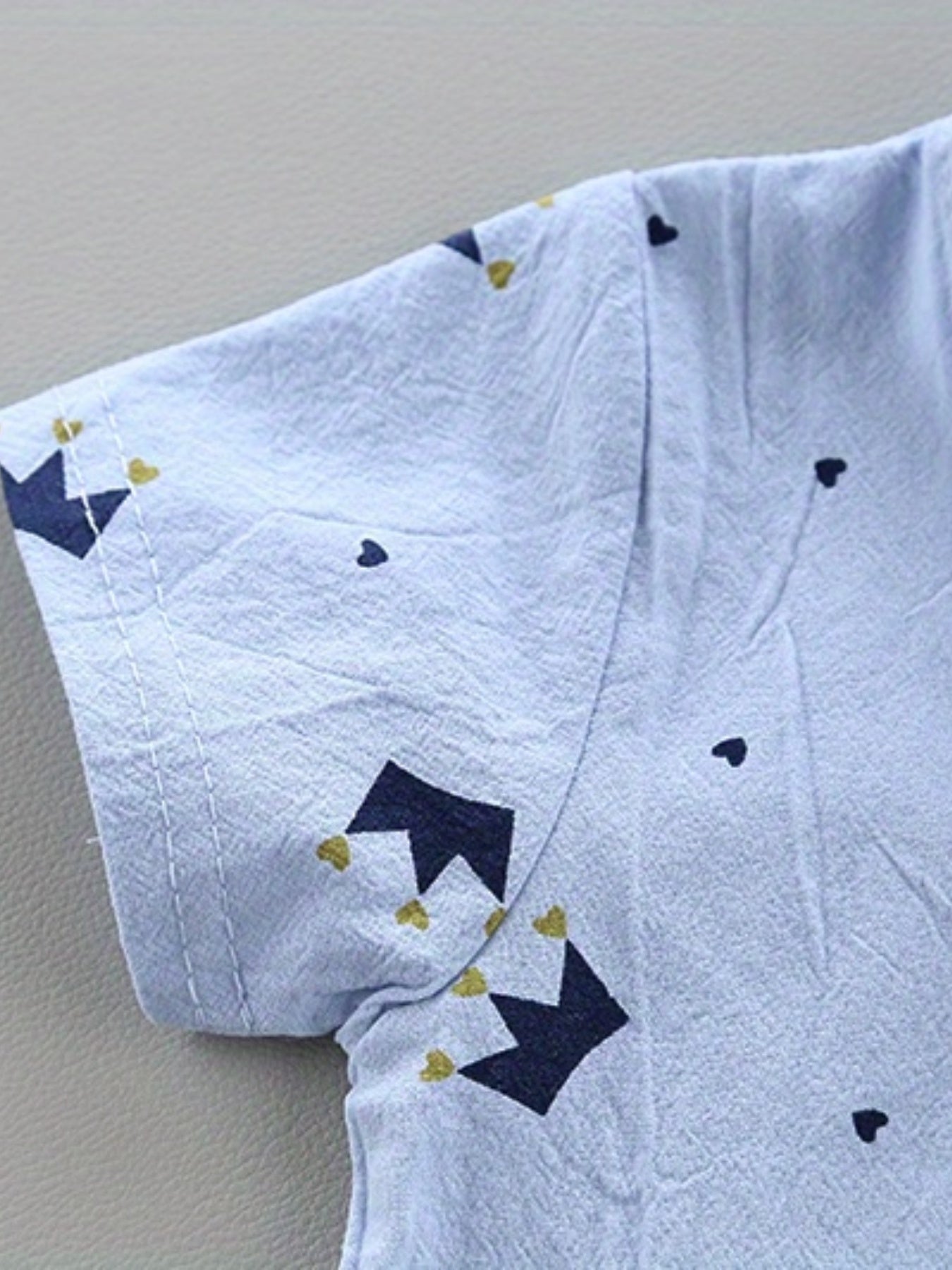 2pcs Boys Casual Gentleman Crown Graphic Print Short Sleeve.