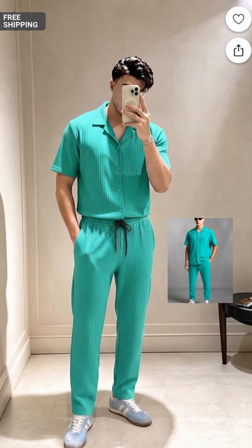 Men's Turkey Co-ord Oversized Polo + Pants Men Short Sleeve Tracksuit | Sizes M-XXL | Stitch by MH