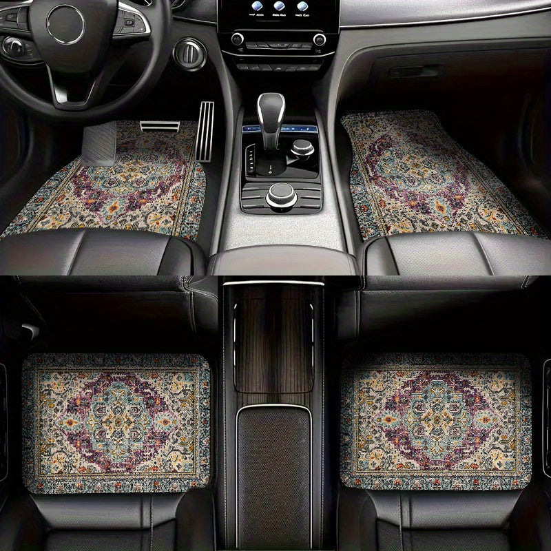 4pcs Luxurious Retro European Pattern Car Floor Mats for All Vehicle Models