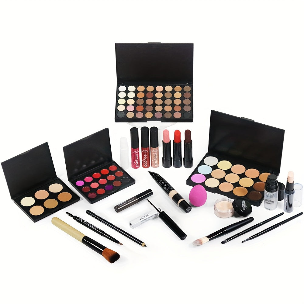 POPFEEL All-in-One Makeup Kit - Comprehensive Cosmetics Set for Mothers' Day, Includes Eyeshadows, Blush, Lipsticks, Brushes & More, Perfect Gift for Beauty Enthusiasts, Beauty Gift Set|Versatile Makeup Palette|Diverse Color