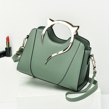Whimsical Cat Ear Tote Satchel Bag .