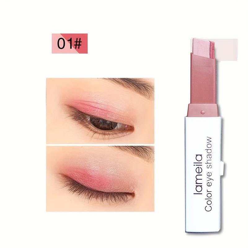 Lazy Eyeshadow Two Tone Gradient Glitter Eyeshadow Stick Waterproof Long .