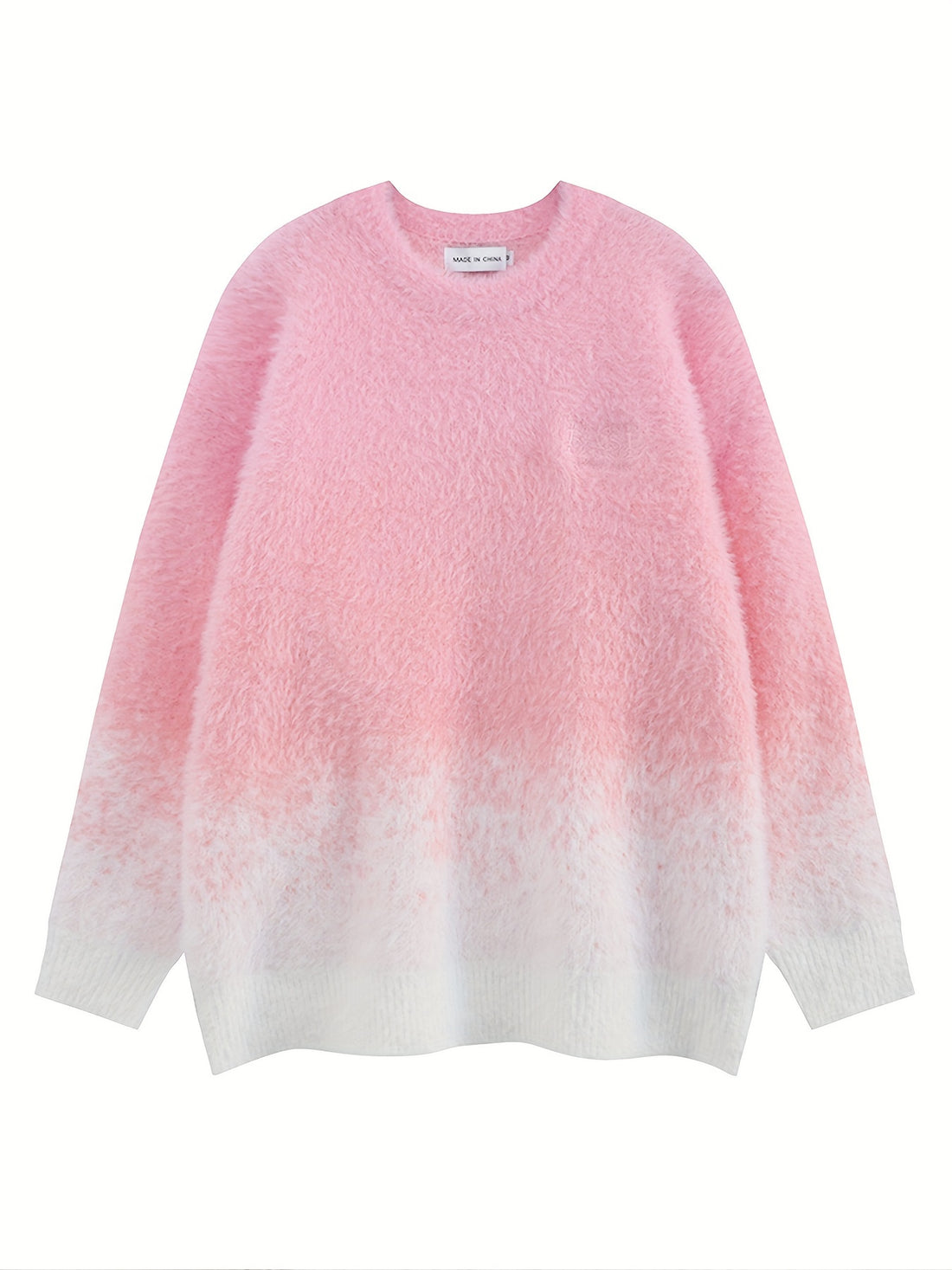 All Match Knitted Ombre Sweater, Men's Casual Warm Mid Stretch.