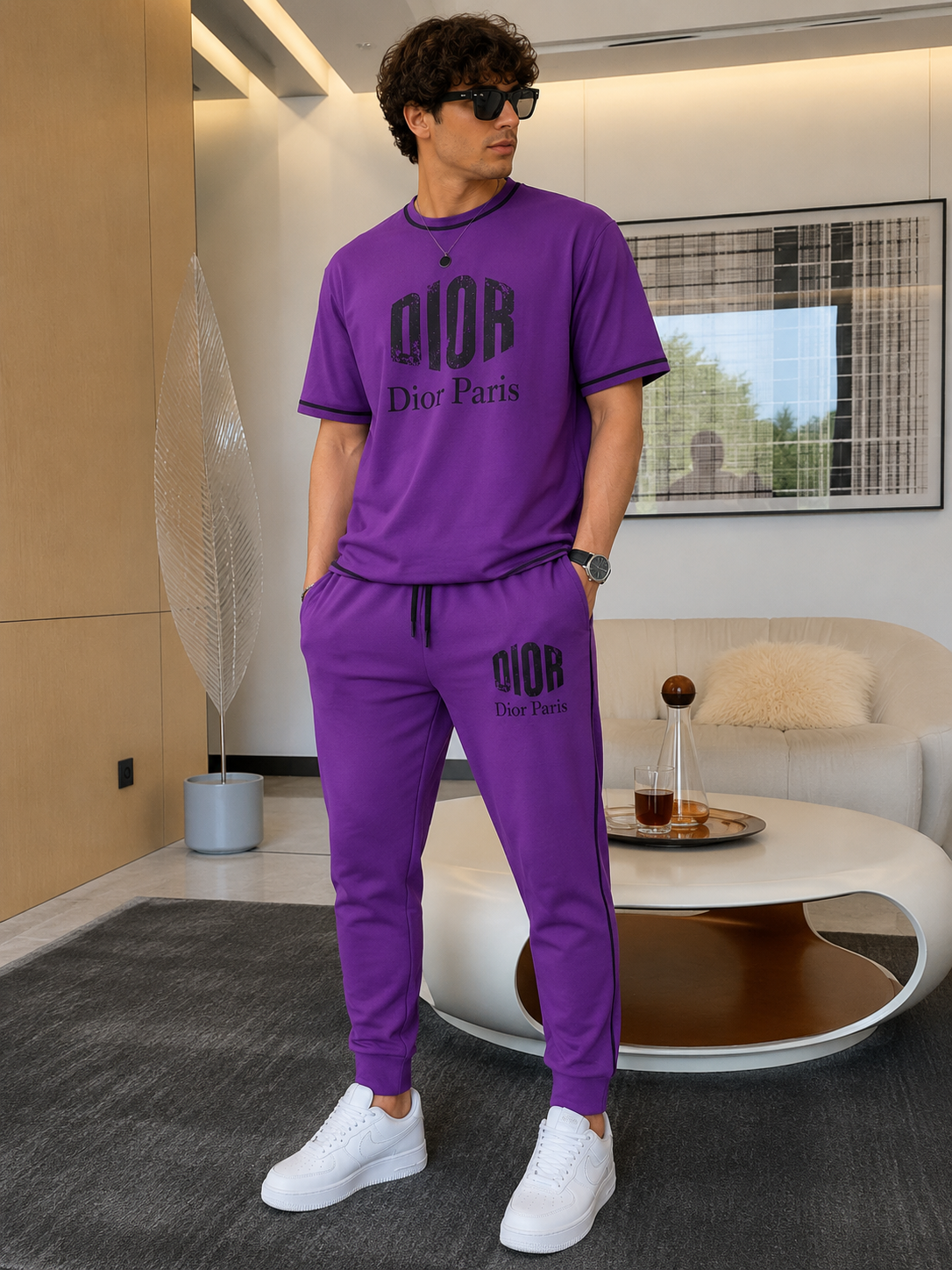 Men’s Casual Two-Piece Tracksuit with Logo Detail | MH Sizes (M-XXL)