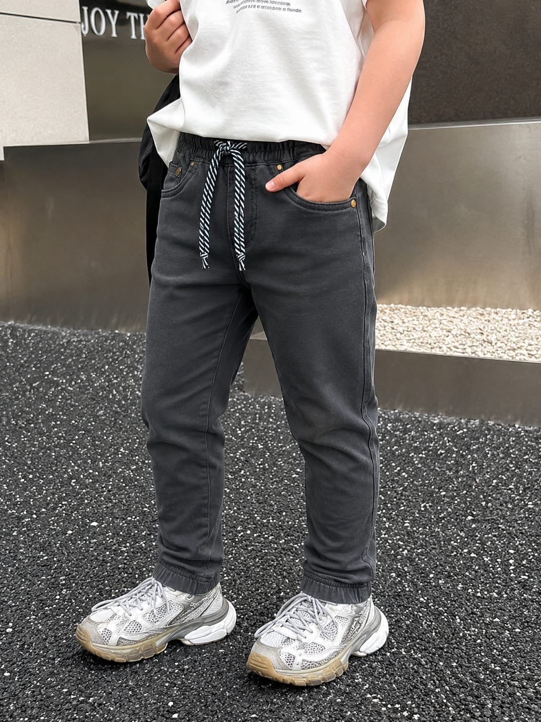 Tan Brown Regular Fit Rib Waist Pull-On Pants|MH (2-12yrs)