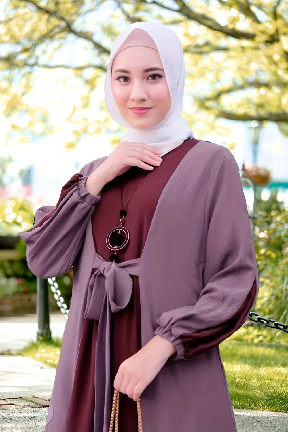 Color Block Tie Front Kaftan Dress, women fashion'/MH