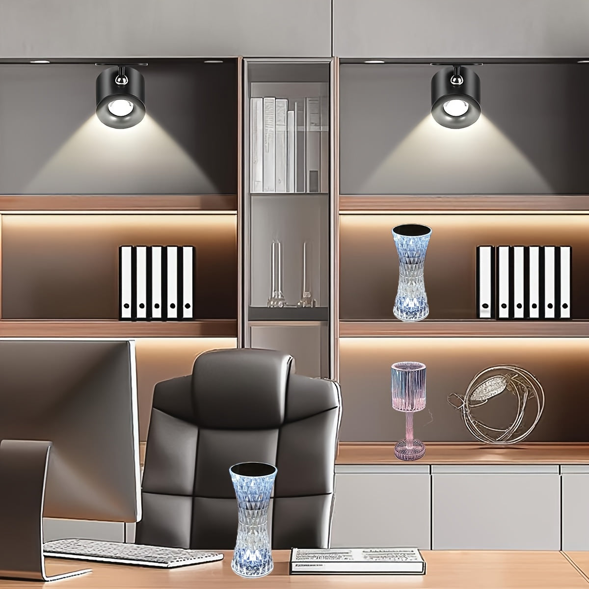 Elegant Crystal Touch Control Bedside Lamp - Adjustable LED Light .