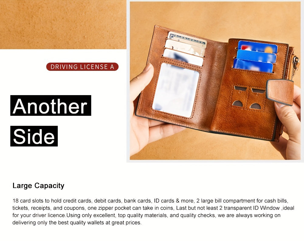 Vintage Men's Top Layer Cowhide Wallet.