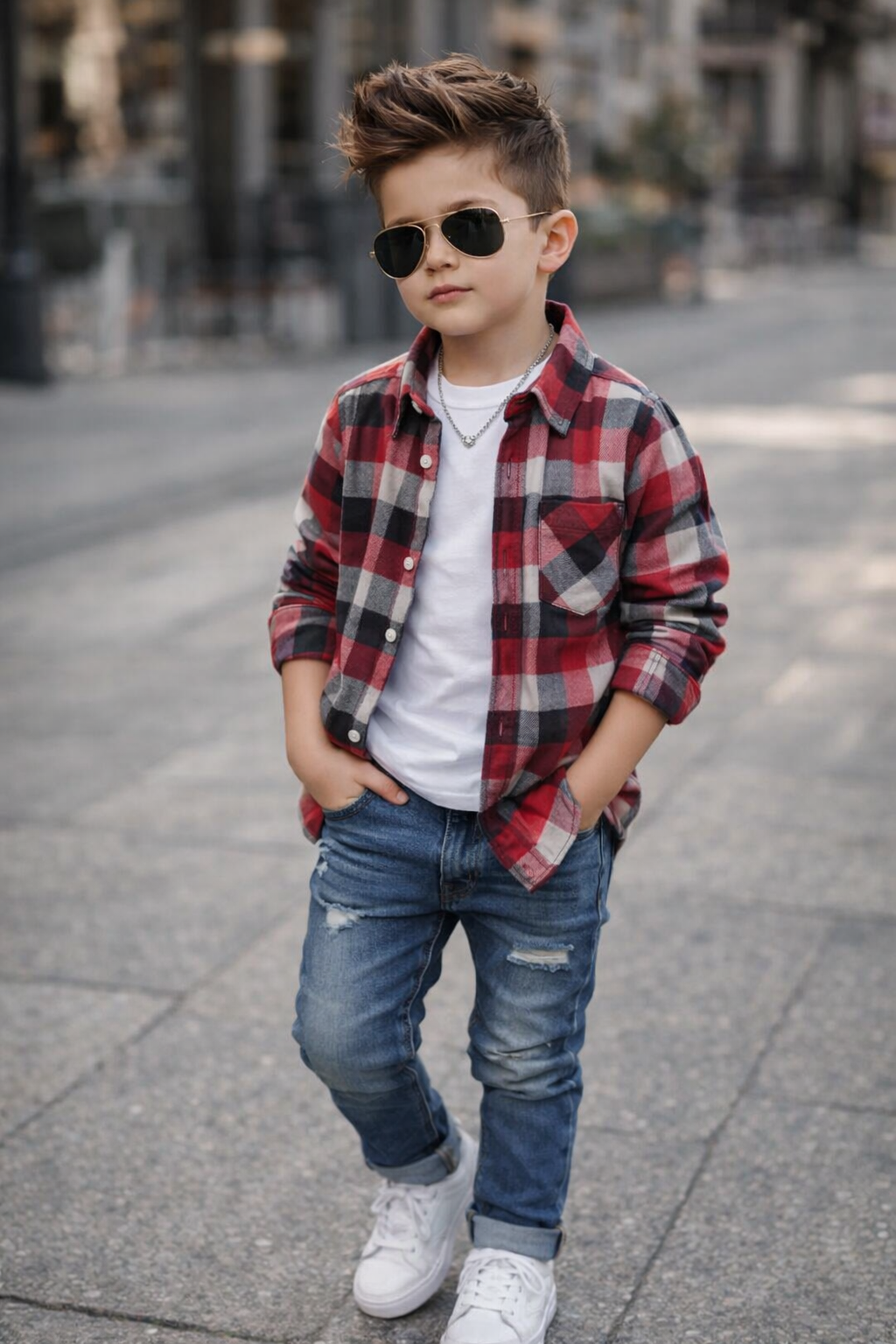 Kids Oven & Knit Contrast Long Sleeve Cotton Shirt (1-12yrs)MH