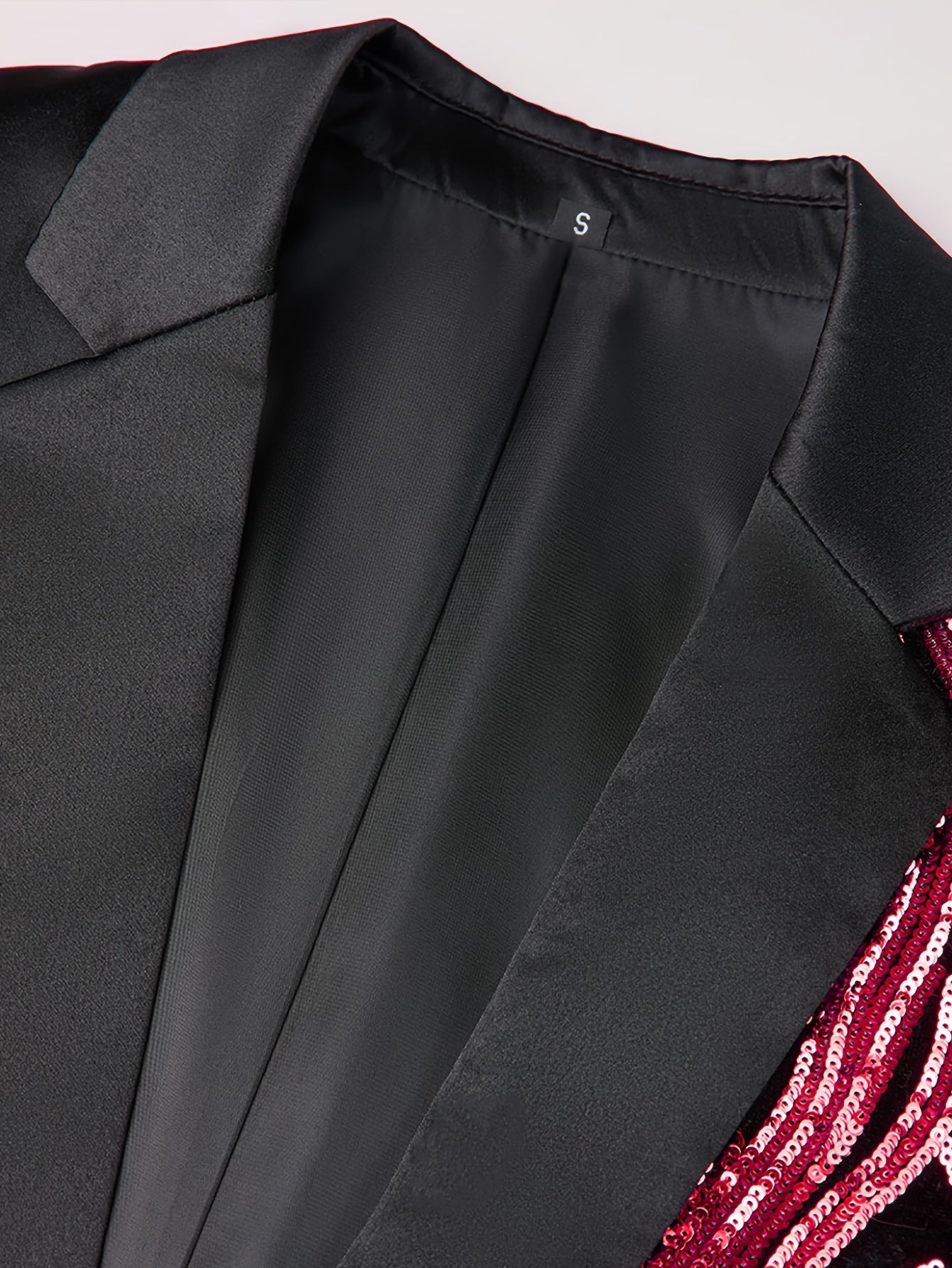 Shiny Sequins Blazer, Men's Semi-formal One Button Lapel Suit Jacket .