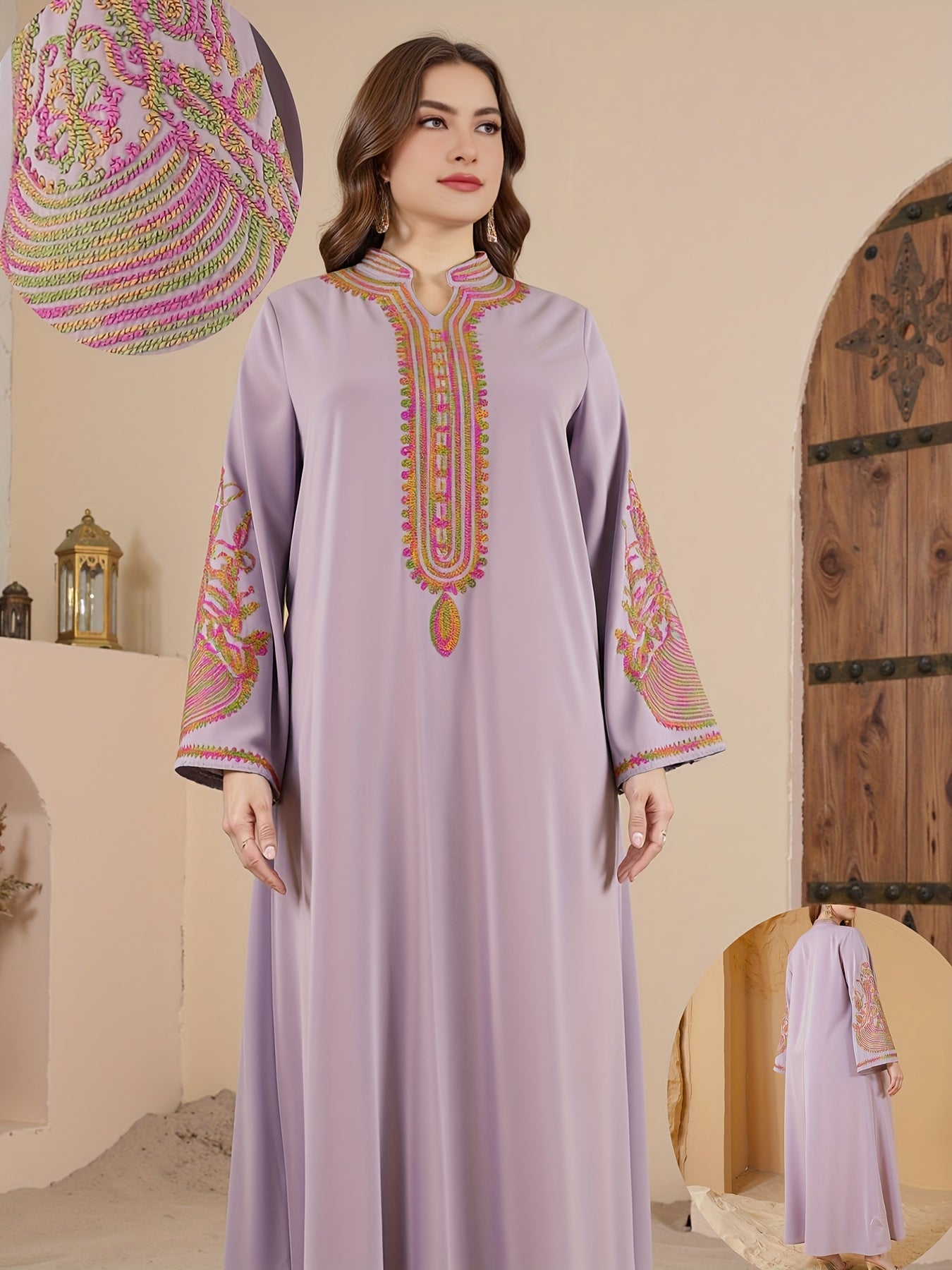Plus Size, Plus Size Rope Arabic Turban Robe Dress./MH