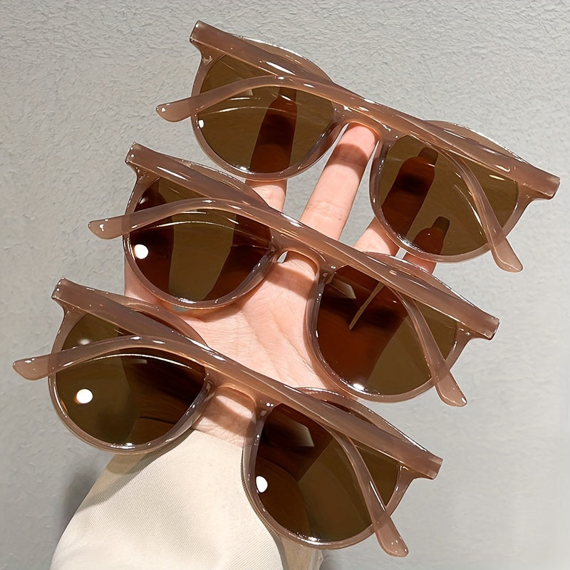 3pairs Oval Fashion Sunglasses For Women Men.