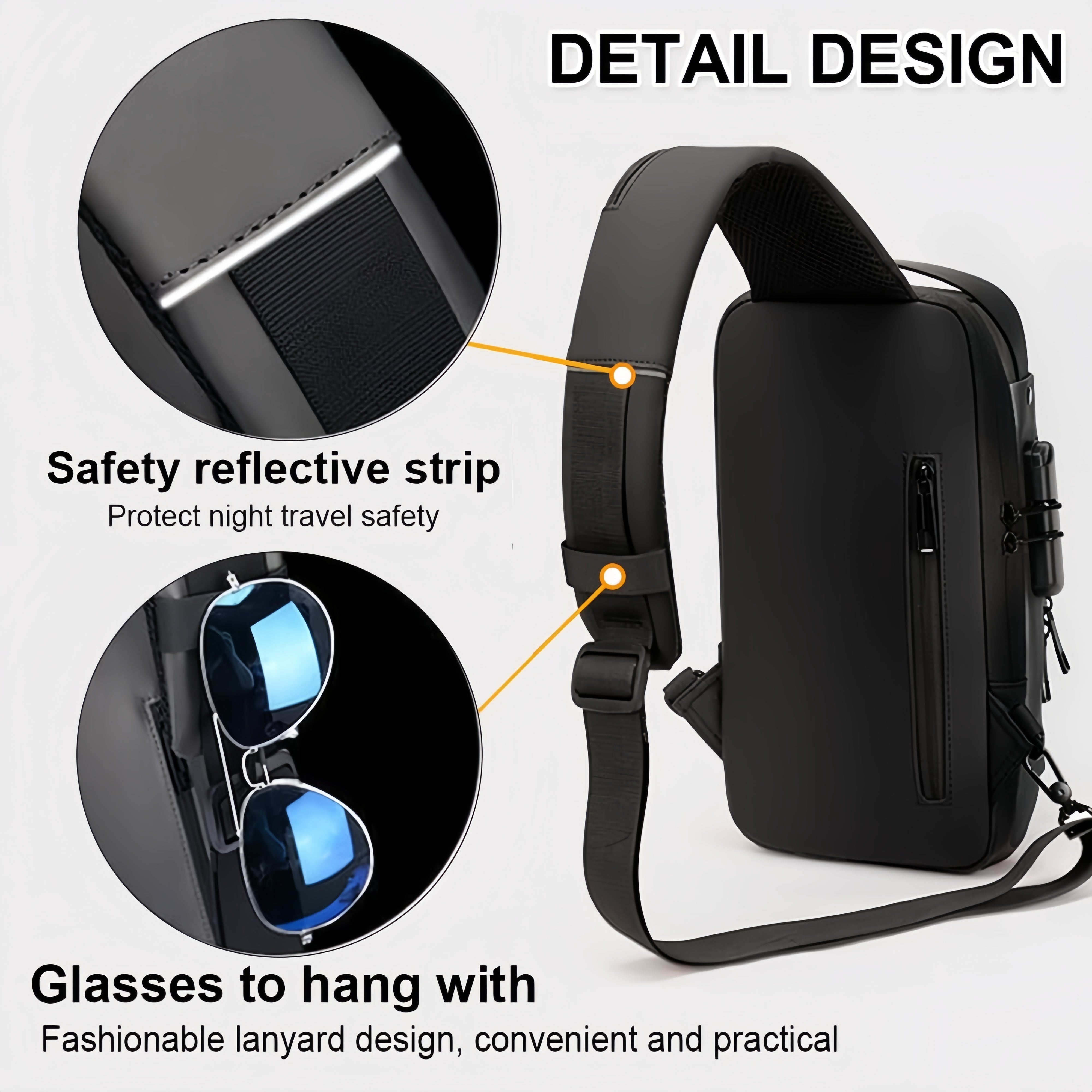 1pc Multi-functional Trendy Sling Bag With Password Lock,