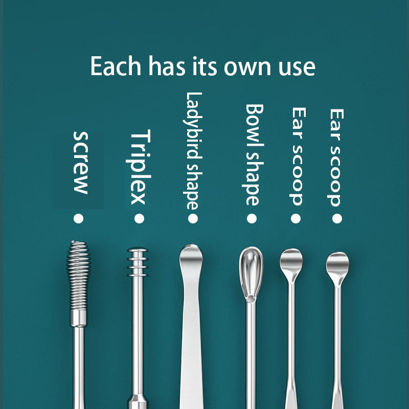 6pcs Stainless Steel Ear Cleaning Tool Set,