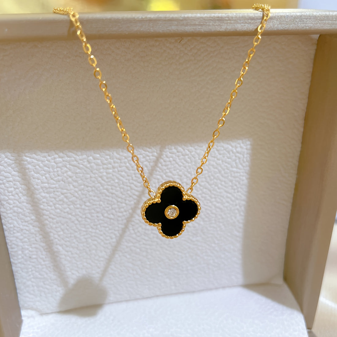 Elegant 18K Gold Plated Titanium Pendant Necklace