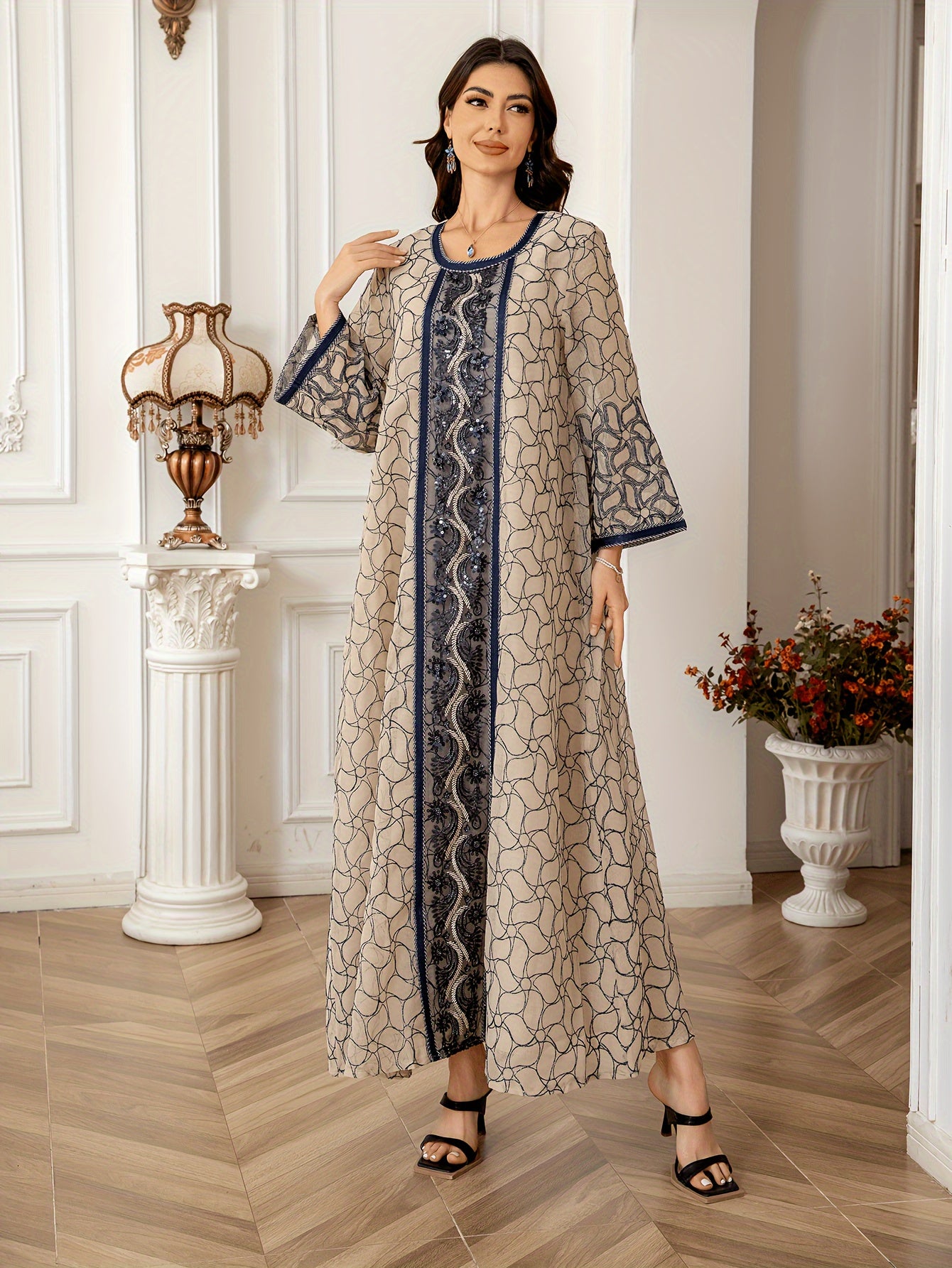 Elegant Middle Eastern Style Jalabiya Dress for Women -./MH