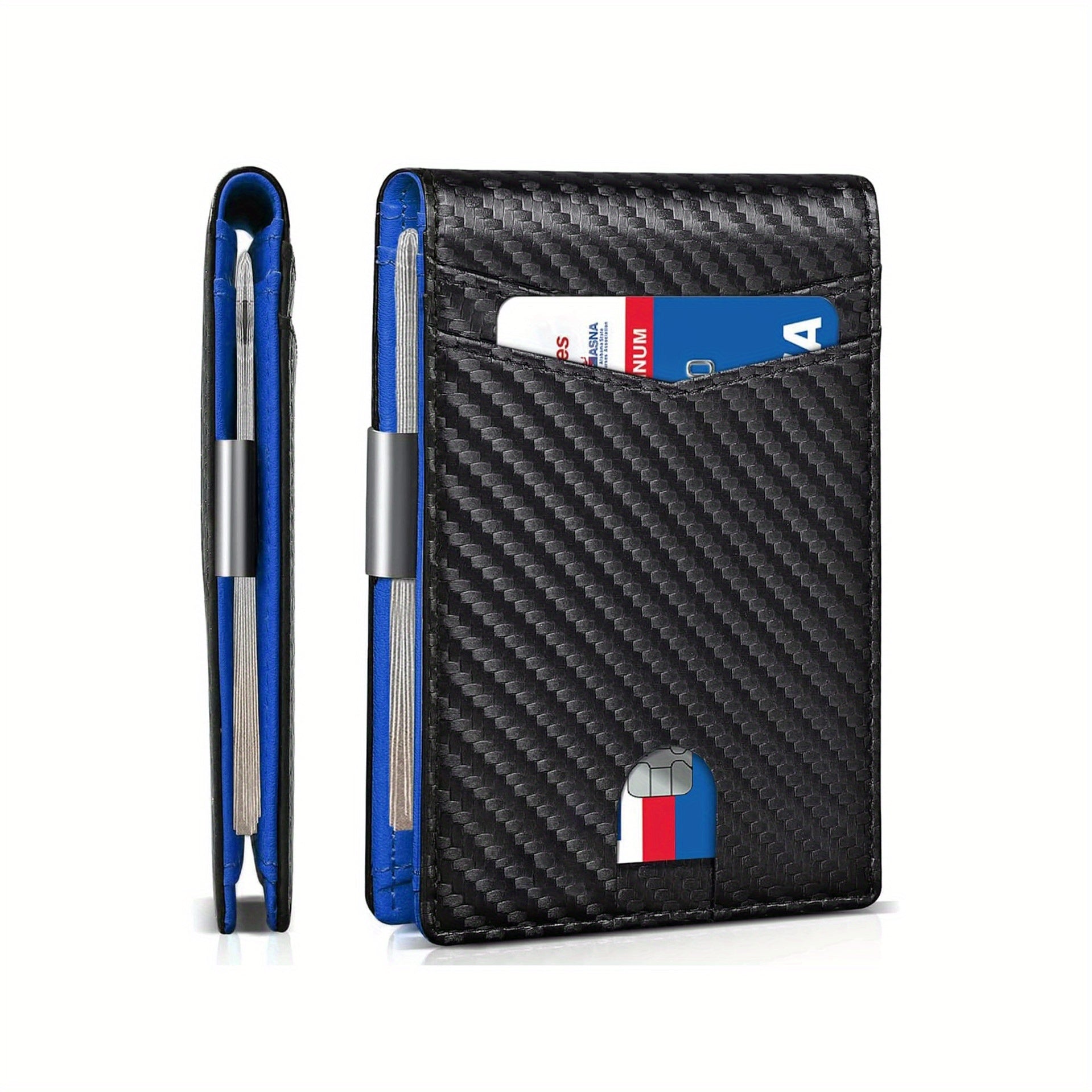 1pc Men's 10 Card Slots Holder, Slim Wallet With Money Clip, RFID Blocking Bifold Minimalist Credit Card Holder For Men, Ideal Gift For Men