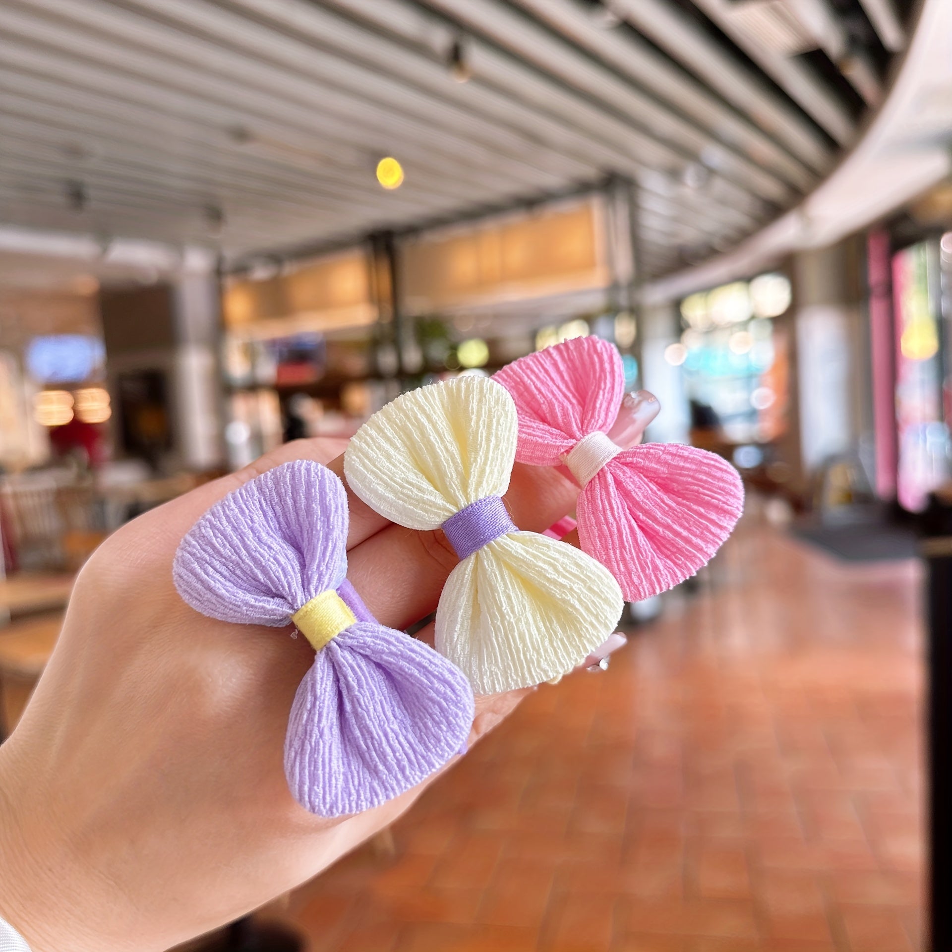6/8/12/20pcs New Cute Sweet Flower Bow Girls Women Elastic Hair Bands Hair Ties Princess Hair Accessories Headwear