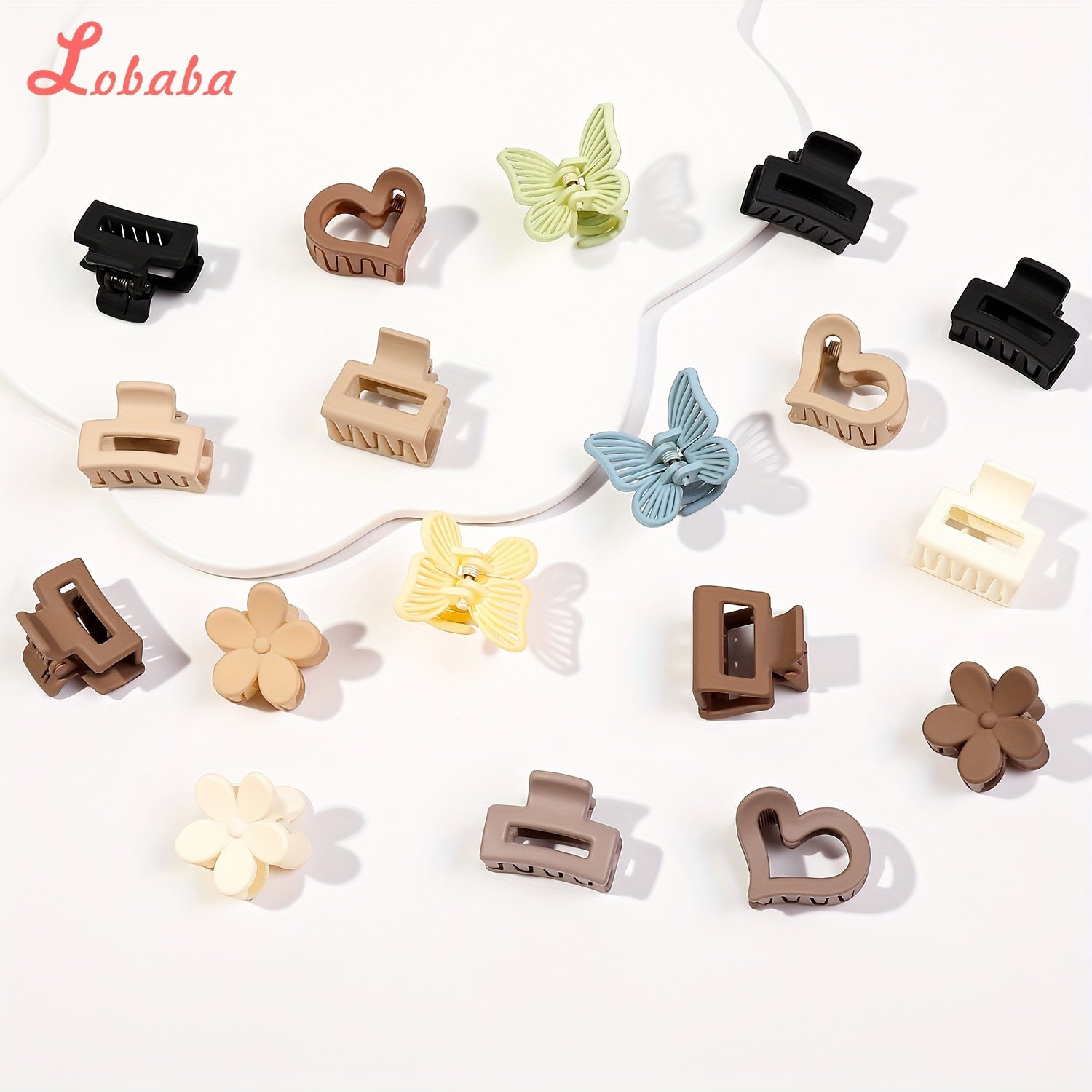 10pcs Solid Color Hair Grab Clips, Butterfly Shaped Hair Claw Clips,