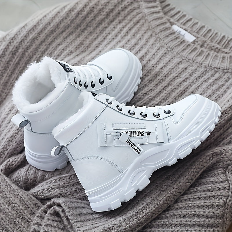 Women'S Winter High-Top Boots - Warm Fleece-Lined Ankle Boots.