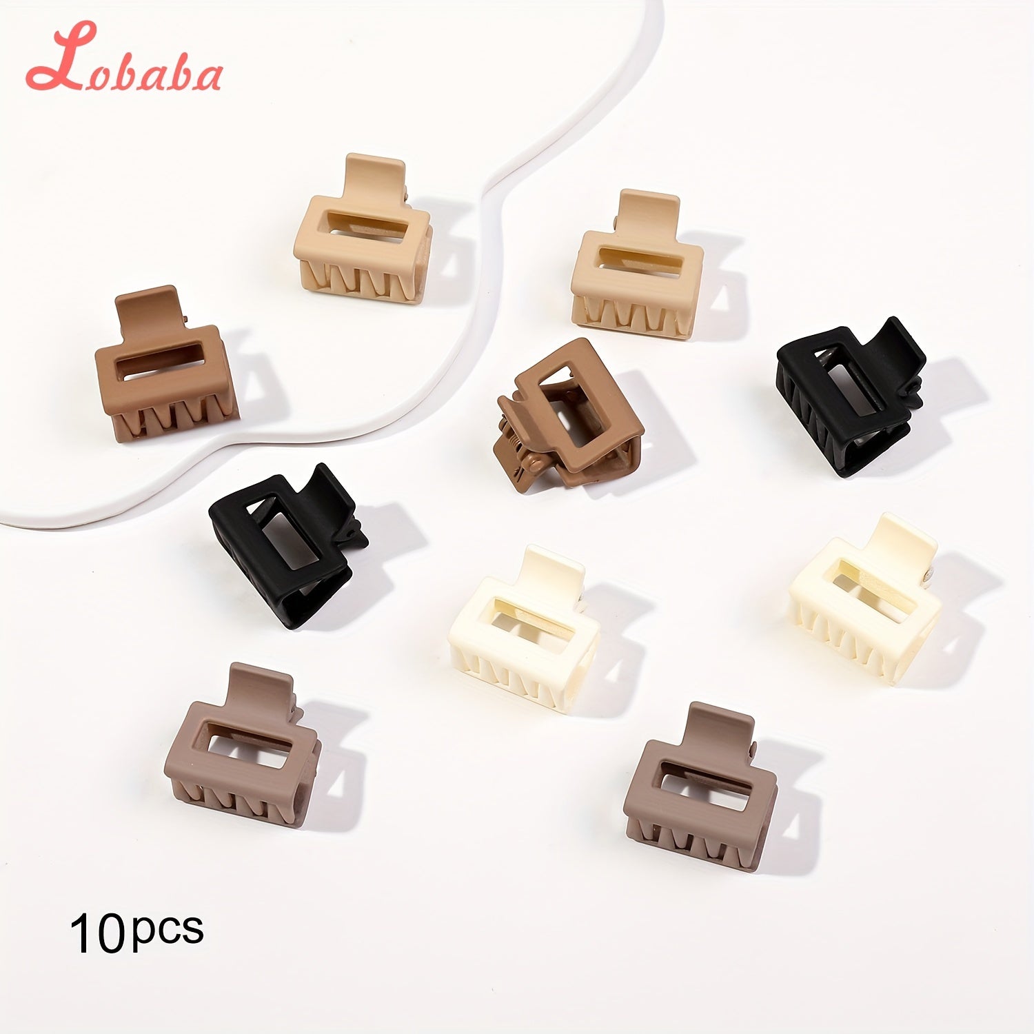 10pcs Solid Color Hair Grab Clips, Butterfly Shaped Hair Claw Clips,