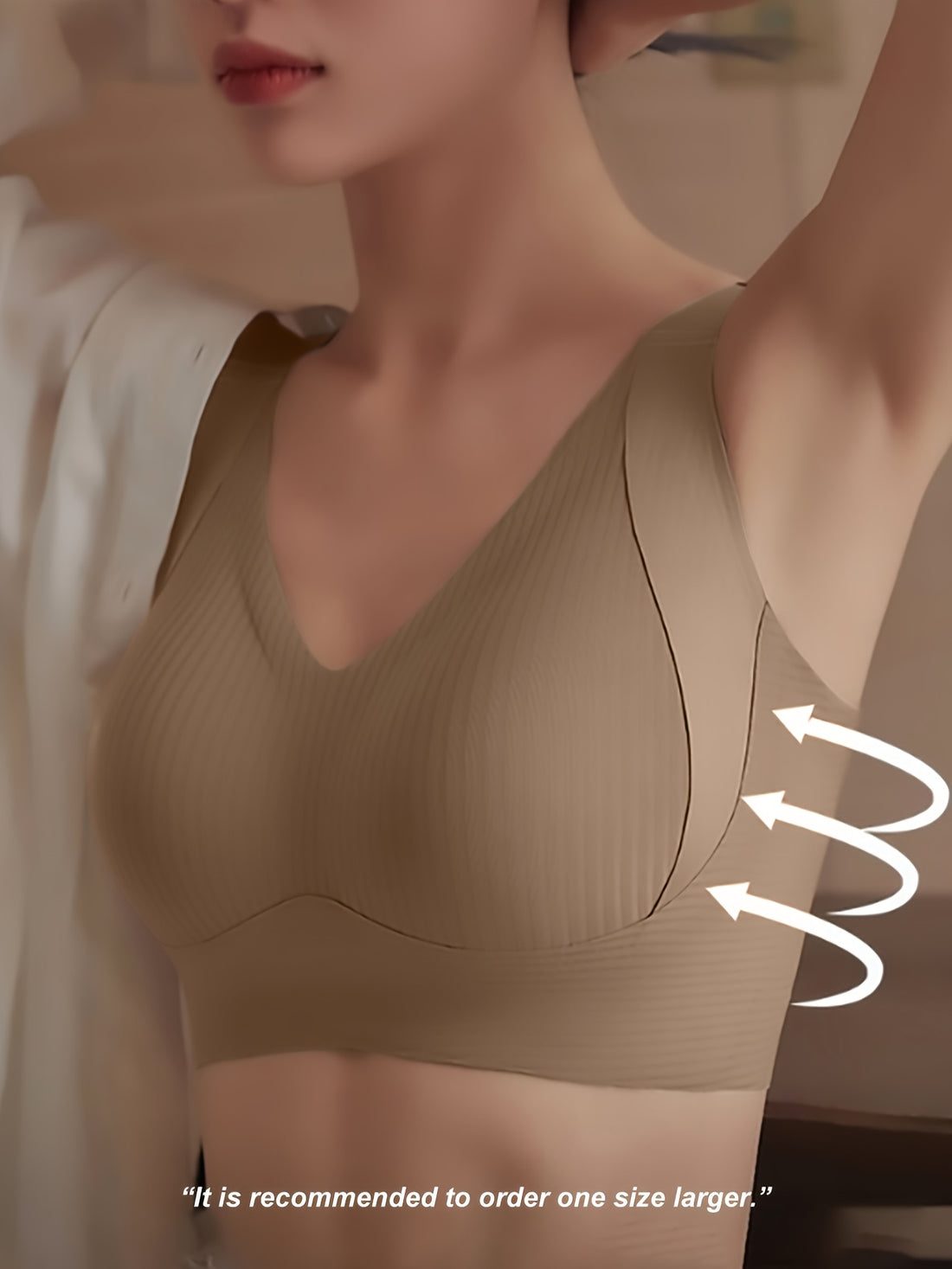 1pc Seamless Wireless Bra, Elegant Solid Color, Breathable & Comfort./MH