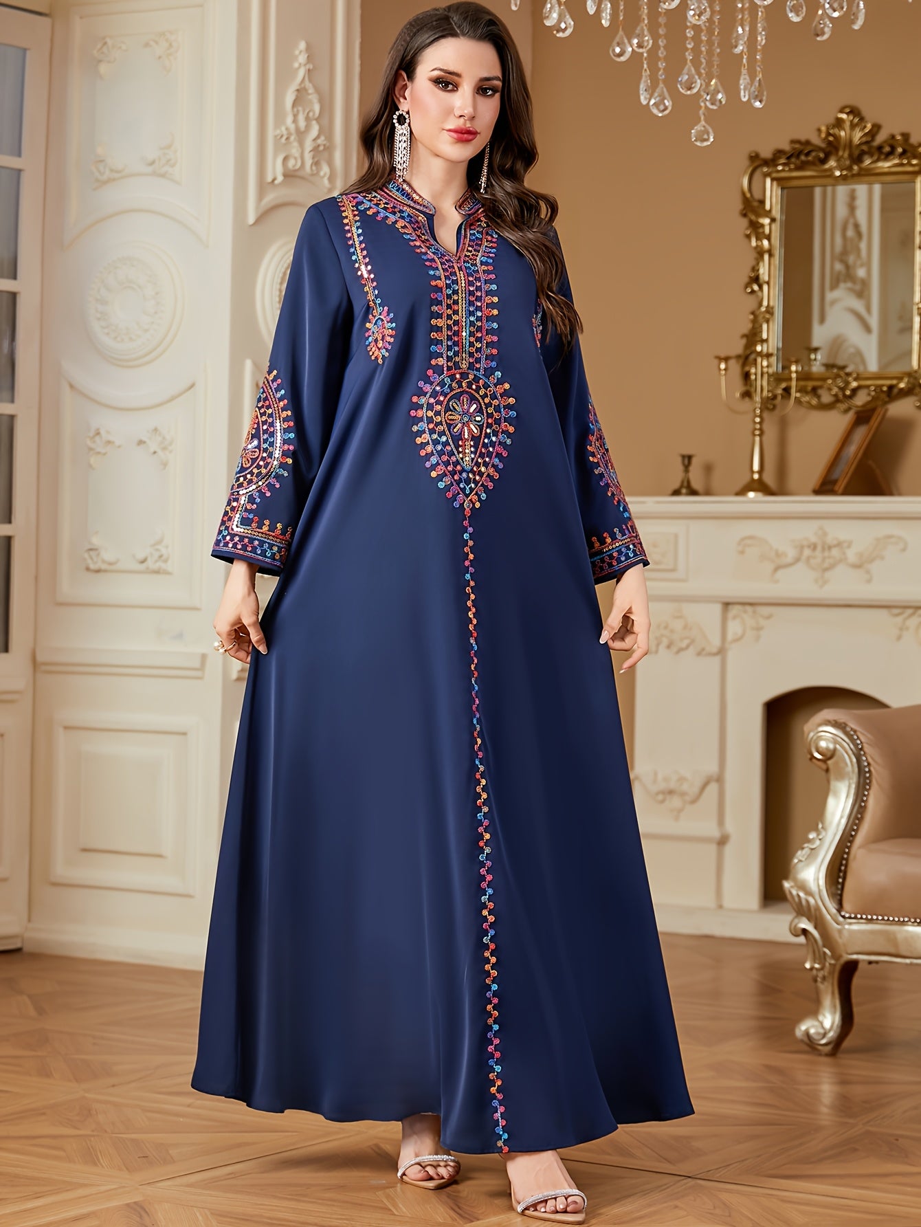 Elegant Long Sleeve Maxi Dress ./MH