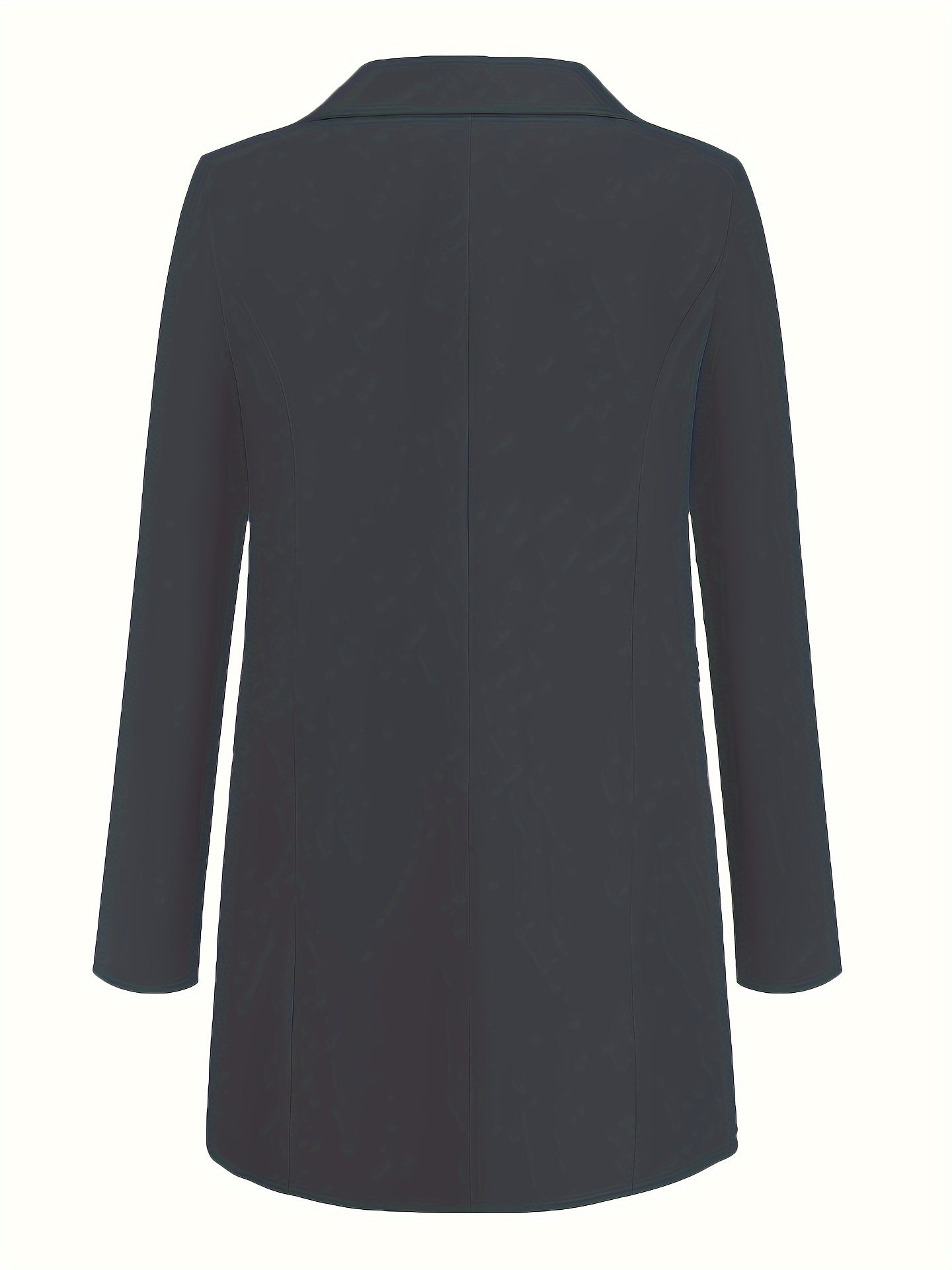 Solid Open Front Blazer, Elegant Lapel Long Sleeve Blazer.