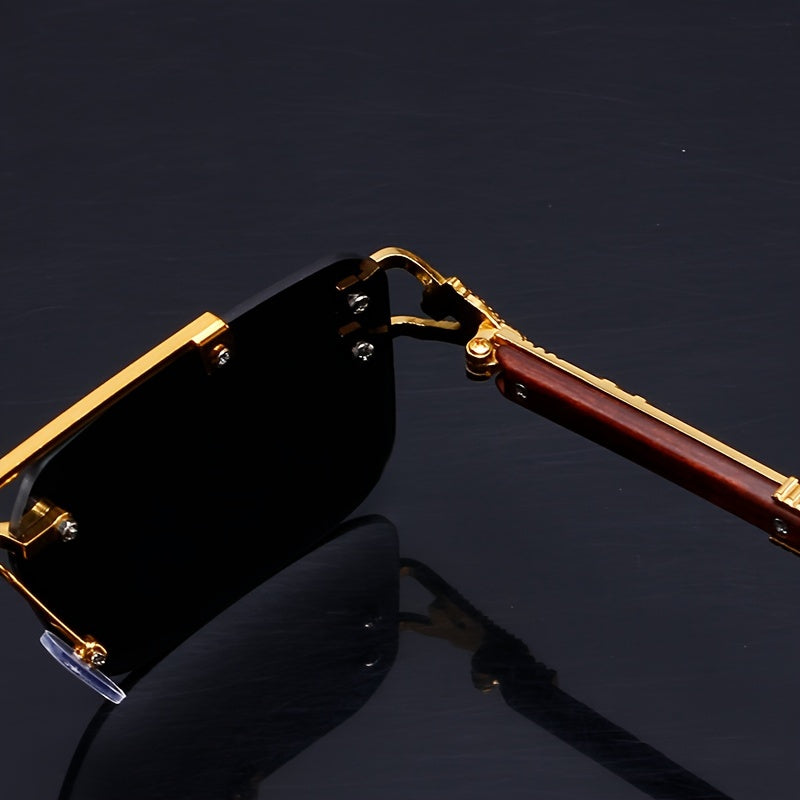 Luxury Leopard Pattern Frameless Glasses for Men and Women,