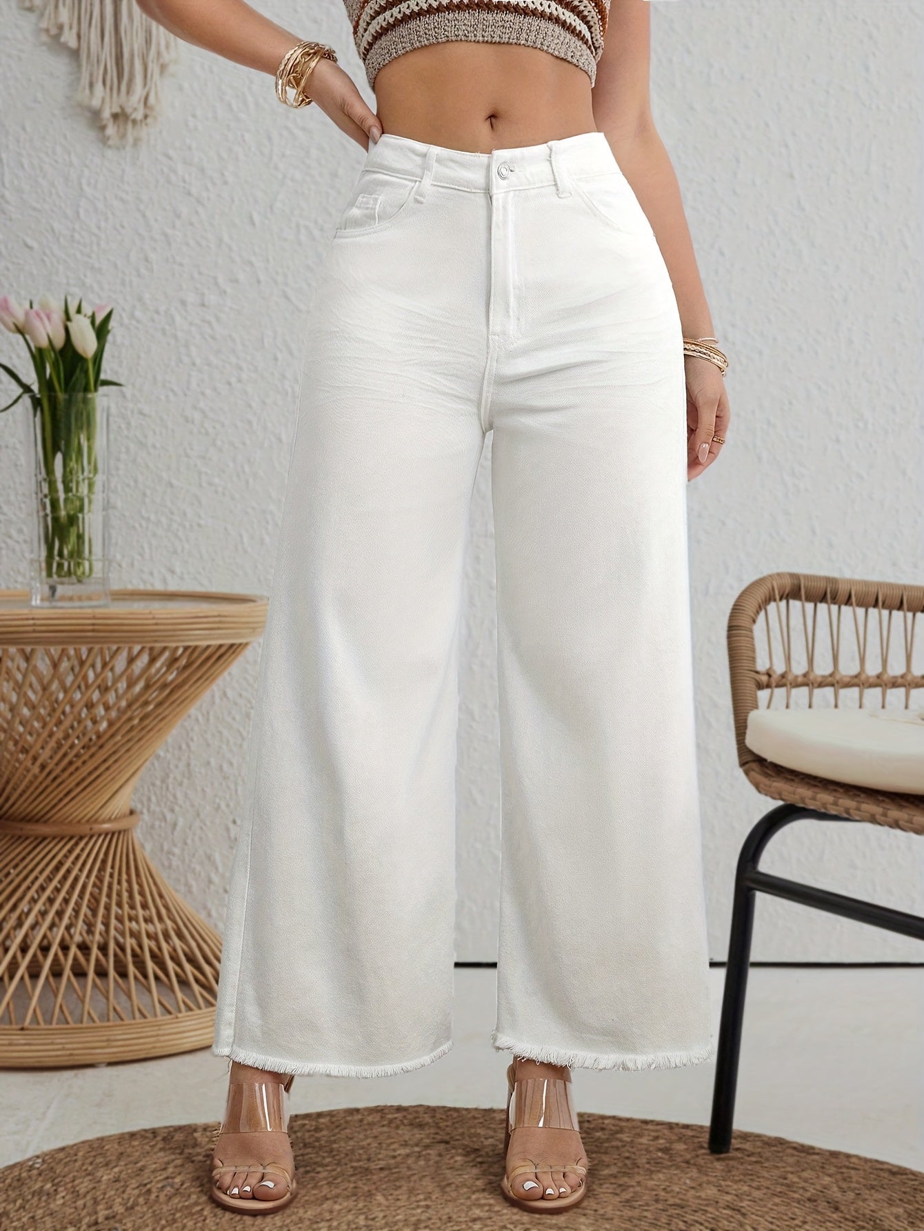5019 Women's High-Waisted Straight-Leg Jeans /MH