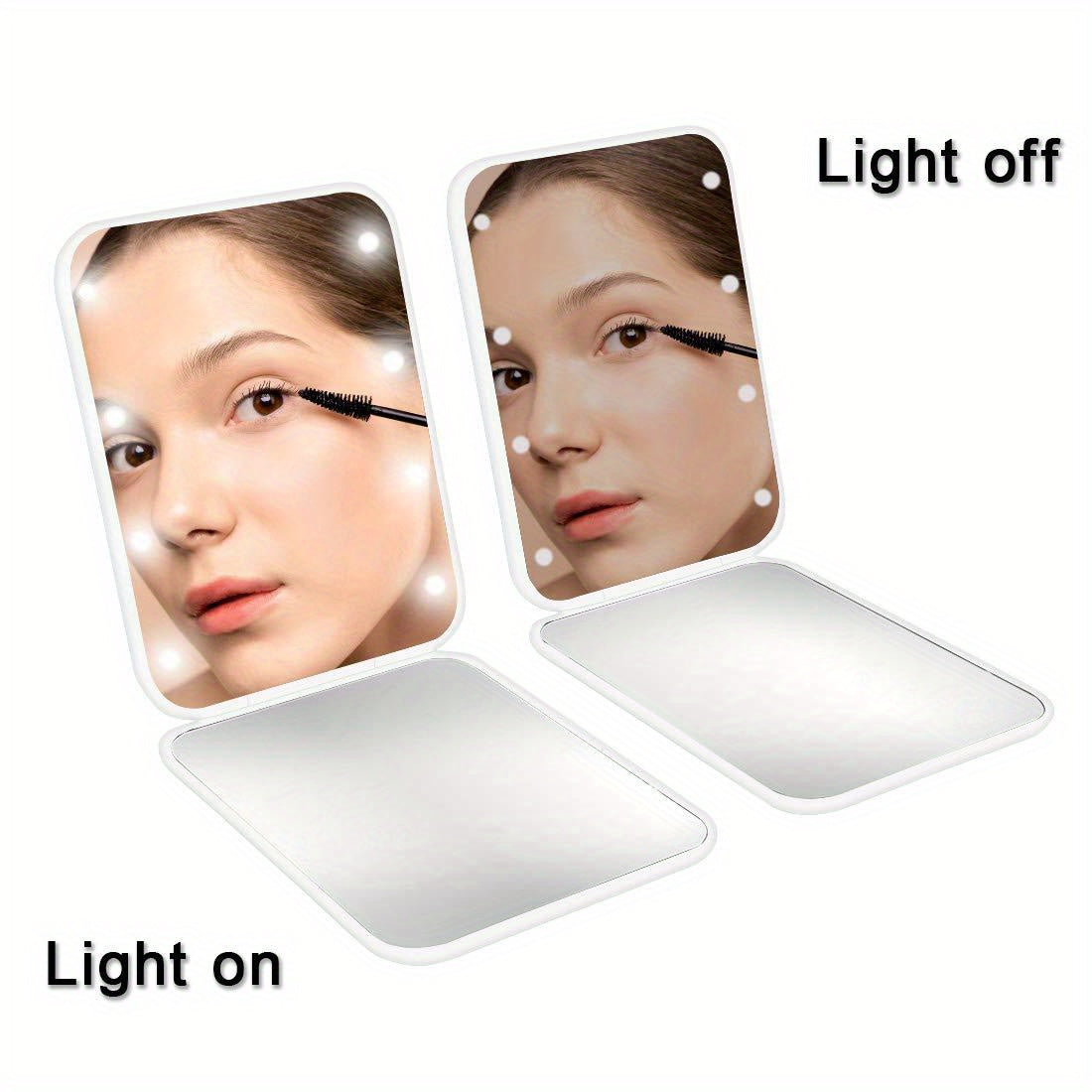 LED Pocket Makeup Mirror, 1X/3X Magnified LED Mini Compact