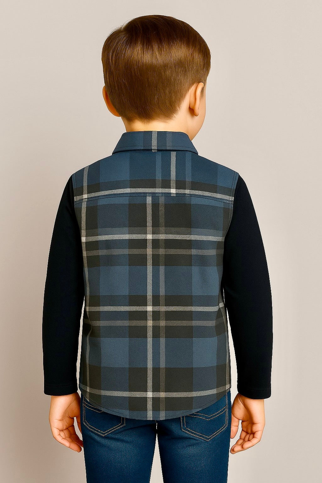 Kids Plaid Button Down Shirt Long Sleeve Casual Check Plaid | Ages 2-12 | MH